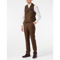 XPOSED Men's Stylish Jude Double Breasted Waistcoat in Brown | Size: 46