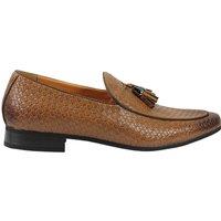 XPOSED Men's Stylish Faux Leather Tassel Moccasin Loafers in Brown | Size: 8