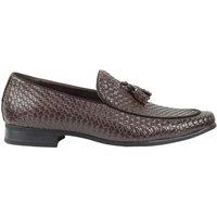 XPOSED Men's Stylish Faux Leather Tassel Moccasin Loafers in Brown | Size: 9.5-Narrow Fit