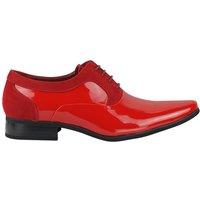 XPOSED Men's Stylish Faux Leather Formal Lace-Up Oxfords in Red | Size: 8