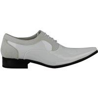 XPOSED Men's Stylish Faux Leather Formal Lace-Up Oxfords in White | Size: 8