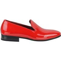 XPOSED Men's Stylish Faux Patent Leather Slip-On Shoes For Comfort & Elegance in Red | Size: 9-Narrow Fit