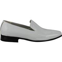 XPOSED Men's Stylish Faux Patent Leather Slip-On Shoes For Comfort & Elegance in White | Size: 8