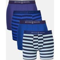 British Boxers Men's Pack of Four Skyline Stripes Bamboo Stretch Trunks | Size: 2XL