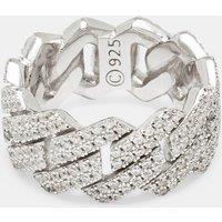Cernucci Men's Prong Cuban Ring in Metallic Silver | Size: 8