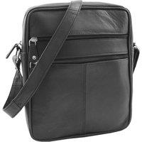 House of Leather Men's Mens Real Leather Cross Body Bag Organiser Flight Bag Ashland Brown in Black | Size: Medium