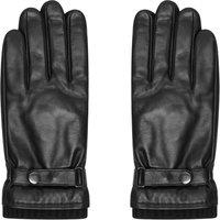 Barneys Originals Men's Real Leather Glove With Knit Rib Cuff in Black | Size: Medium/Large