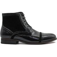 XPOSED Men's Stylish Suede & Leather Two Tone Brogues for Every Occasion in Black | Size: 9