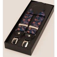 Oswin Hyde Men's Square & Compasses Clip On Braces in Blue