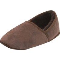 Eastern Counties Leather Men's Full Sheepskin Turn Slippers in Chocolate | Size: 6