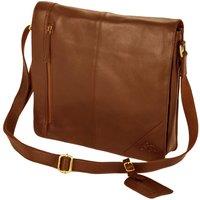 Eastern Counties Leather Men's Wide Messenger Bag in Tan