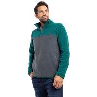 Weird Fish Men's Tristan 1/4 Zip Colour Block Microfleece in Bottle Green | Size: Medium