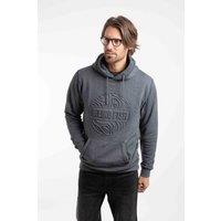 Weird Fish Men's Perranporth Embossed Grindle Hoodie in Black | Size: XL