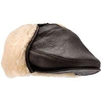 Eastern Counties Leather Men's Newton Sheepskin Nappa Finish Cap in Dark Brown | Size: XL