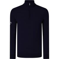 Callaway Men's Ribbed Zip Merino Sweater in Navy | Size: 2XL