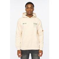 Duck&Cover Men's Skullmatic Hoodie in Off-White | Size: Large