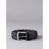 Lakeland Leather Men's 'Howbeck' Leather Braided Belt in Black | Size: Medium