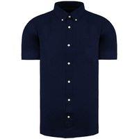 Ben Sherman Men's Short Sleeve Collared Navy Blue Oxford Shirt | Size: Medium
