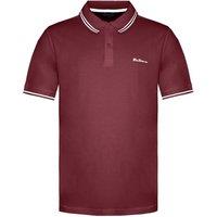 Ben Sherman Men's Classic Fit Short Sleeve Dark Red White Tip Twin Tipped Polo Shirt | Size: Medium