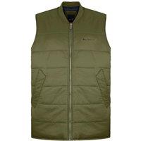 Ben Sherman Men's Zip Up Sleeveless Green Quilted Gilet | Size: Medium