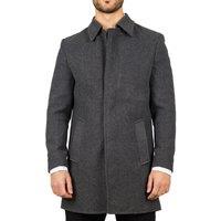TruClothing Men's Classic Collar Wool Blend Overcoat Classic Trench Coat Winter Jacket in Grey | Size: 2XL