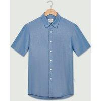 Peter Werth Men's Jim SS Shirt in Indigo | Size: Medium