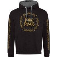 Lord of the Rings Men's Gold Foil Hoodie in Black | Size: Large