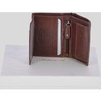 Ashwood Leather Men's Crumble 4-Card Leather Billfold Wallet with ID & Coin Pocket in Tan