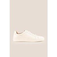 Oswin Hyde Men's Harper Plain Leather Sneaker Trainer in White | Size: 8