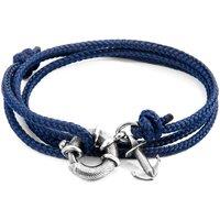 ANCHOR & CREW Men's Clyde Anchor Silver & Rope Bracelet in Navy