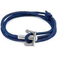ANCHOR & CREW Men's Union Anchor Silver & Rope Bracelet in Navy