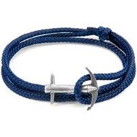ANCHOR & CREW Men's Admiral Anchor Silver & Rope Bracelet in Navy