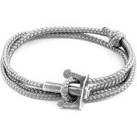 ANCHOR & CREW Men's Union Anchor Silver & Rope Bracelet in Grey