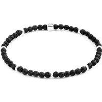 ANCHOR & CREW Men's Tekapo Silver & Stone Bracelet in Black | Size: 19 cm