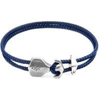 ANCHOR & CREW Men's Delta Anchor Silver & Rope Bracelet in Navy | Size: 23 cm