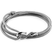 ANCHOR & CREW Men's Heysham Silver & Rope Bracelet in Grey