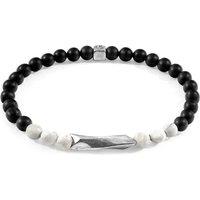 ANCHOR & CREW Men's Orinoco Silver & Stone Bracelet in White | Size: 23 cm