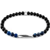 ANCHOR & CREW Men's Orinoco Silver & Stone Bracelet in Blue | Size: 19 cm