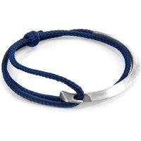 ANCHOR & CREW Men's Hove Silver & Rope Bracelet in Navy