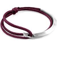 ANCHOR & CREW Men's Hove Silver & Rope Bracelet in Purple
