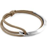 ANCHOR & CREW Men's Hove Silver & Rope Bracelet in Light Brown