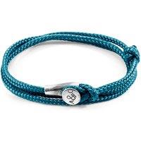 ANCHOR & CREW Men's Dundee Silver & Rope Bracelet in Blue