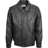 House of Leather Men's Leather Blouson Style Bomber Jacket Jim Black M | Size: XL