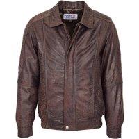 House of Leather Men's Real Leather Nubuck Blouson Jacket Jim Brown S | Size: Small