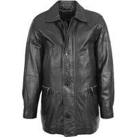 House of Leather Men's Men's Real Leather Winter Coat M2 Black M | Size: 2XL