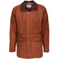 House of Leather Men's Men's Nubuck Leather Winter Parka Coat Jason Brown XL in Tan