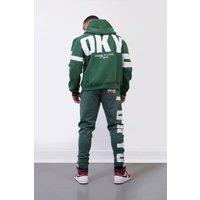 LONDON ATTITUDE Men's Green Relax Fit Streetwear Hoodie-Tokyo Edition | Size: Medium