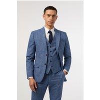 Antique Rogue Men's Blue Check Slim Fit Jacket | Size: 36R