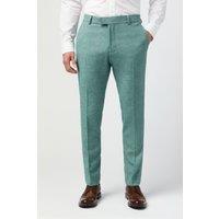 Antique Rogue Men's Slim Fit Green Herringbone Tweed Trouser | Size: 34R