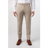 Alexandre Silver Label Men's Stone Chalkstripe Performance Tailored Fit Trousers in Nude | Size: 38R